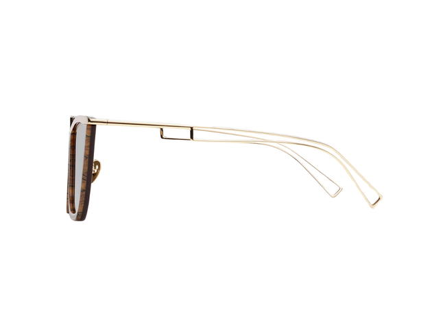Projekt Produkt Projekt Produkt RP-04-C11G Sunglasses In Dark Brown-Gold Acetate-Stainless Steel Frame With Brown Lenses - view 3