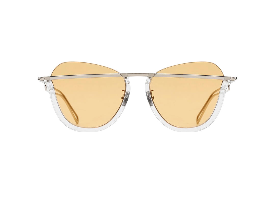 Projekt Produkt Projekt Produkt RP-05-C00WG Sunglasses In Clear-White Gold Acetate-Stainless Steel Frame With Orange Tint Lenses