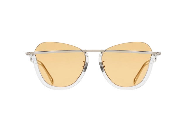 Projekt Produkt Projekt Produkt RP-05-C00WG Sunglasses In Clear-White Gold Acetate-Stainless Steel Frame With Orange Tint Lenses - view 1