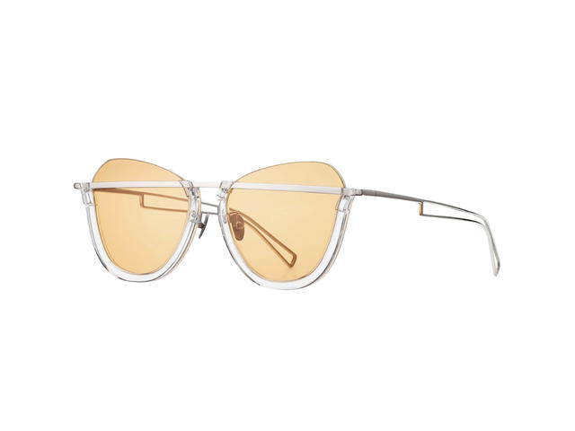Projekt Produkt Projekt Produkt RP-05-C00WG Sunglasses In Clear-White Gold Acetate-Stainless Steel Frame With Orange Tint Lenses - view 2