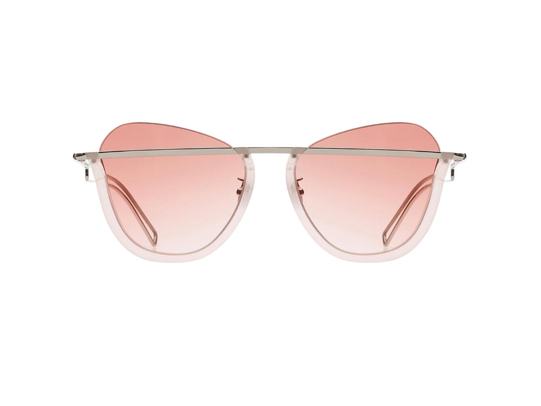 Projekt Produkt Projekt Produkt RP-05-C19WG Sunglasses In Translucent Pink-White Gold Acetate-Stainless Steel Frame With Pink Gradation Tint Lenses
