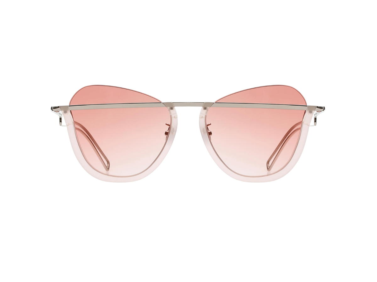 Projekt Produkt Projekt Produkt RP-05-C19WG Sunglasses In Translucent Pink-White Gold Acetate-Stainless Steel Frame With Pink Gradation Tint Lenses