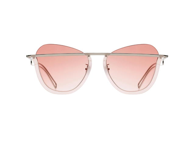Projekt Produkt Projekt Produkt RP-05-C19WG Sunglasses In Translucent Pink-White Gold Acetate-Stainless Steel Frame With Pink Gradation Tint Lenses - view 1