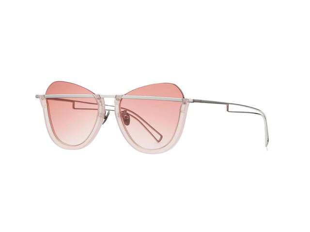 Projekt Produkt Projekt Produkt RP-05-C19WG Sunglasses In Translucent Pink-White Gold Acetate-Stainless Steel Frame With Pink Gradation Tint Lenses - view 2