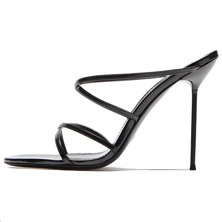 Kith KITH Leather Slim Heel High Heels 10cm Women's Black