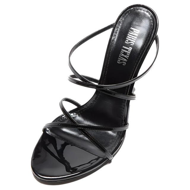 Kith KITH Leather Slim Heel High Heels 10cm Women's Black - view 4