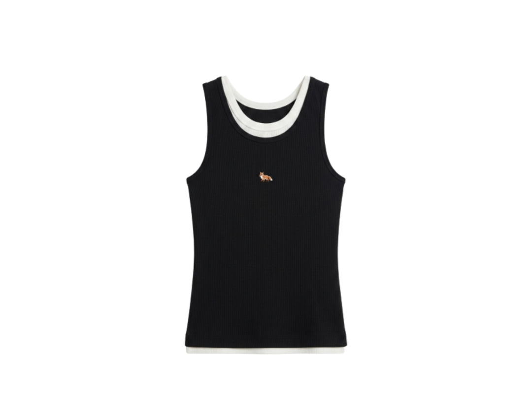 Maison Kitsuné Maison Kitsuné Baby Fox Tank Top Black