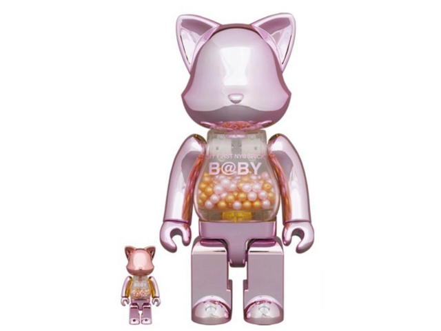 Medicom Toy R@BBRICK & NY@BRICK My Fist Baby Pink Gold Ver. Set 400% + 100% - view 2
