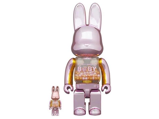 Medicom Toy R@BBRICK & NY@BRICK My Fist Baby Pink Gold Ver. Set 400% + 100% - view 3