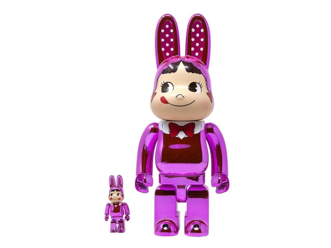 Medicom Toy R@BBRICK Kigurumi Peko-Chan Metallic Pink 400% + 100%