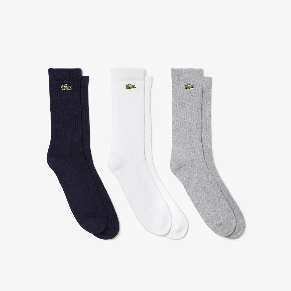 Lacoste Lacoste 3-Pack Sport Socks Grey White Navy
