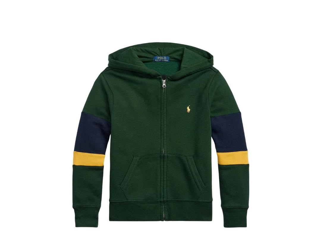 Polo Ralph Lauren Ralph Lauren Kids Corduroy-Logo Fleece Full-Zip Hoodie College Green Multi