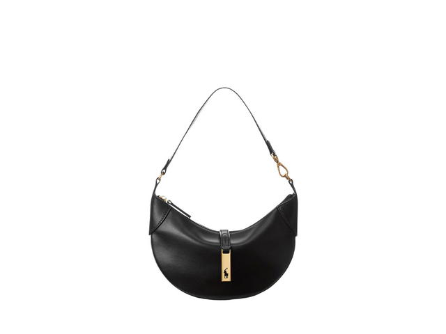 Polo Ralph Lauren Ralph Lauren Polo ID Calfskin Mini Shoulder Bag With Gold-Tone Brass Hardware Black - view 1