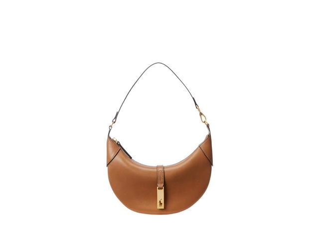 Polo Ralph Lauren Ralph Lauren Polo ID Calfskin Mini Shoulder Bag With Gold-Tone Brass Hardware Tan - view 1