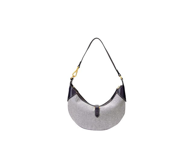 Polo Ralph Lauren Ralph Lauren Polo ID Canvas-Leather Mini Shoulder Bag With Gold-Tone Brass Hardware Navy-Cream - view 2