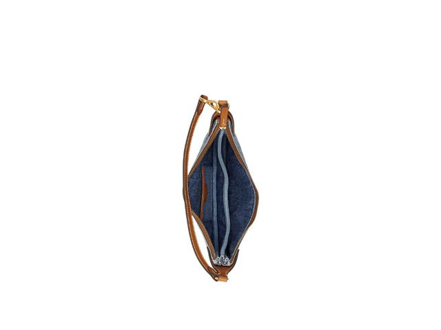 Polo Ralph Lauren Ralph Lauren Polo ID Denim-Leather Mini Shoulder Bag With Gold-Tone Brass Hardware Light Wash - view 3