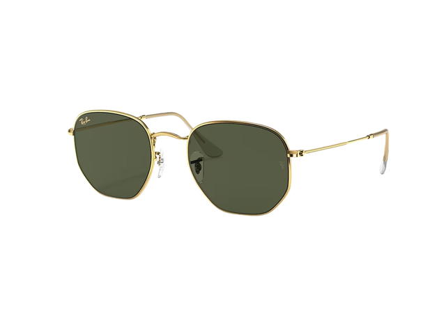 Ray-Ban Ray-Ban Hexagonal In Polished Gold Frame With Green Lenses - view 2