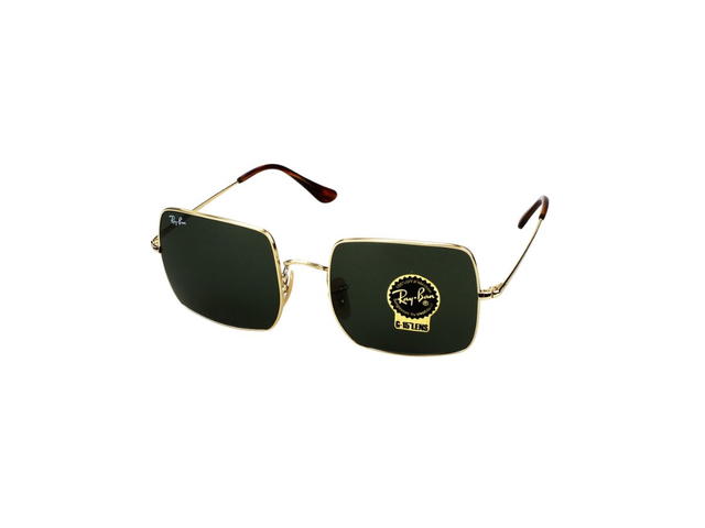 Ray-Ban Ray-Ban RB 1971 Square Sunglasses In Gold Metal Frame With Green Lenses - view 1