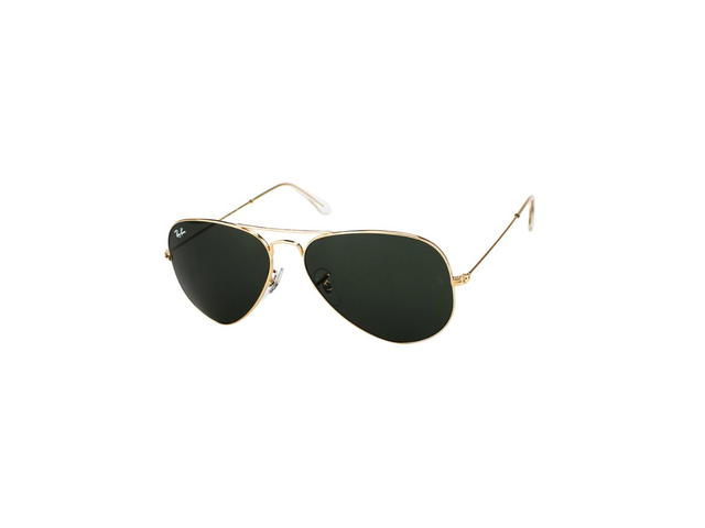 Ray-Ban Ray-Ban RB 3025 Aviator Large Metal Sunglasses In Gold Frame With Green Lenses - view 1