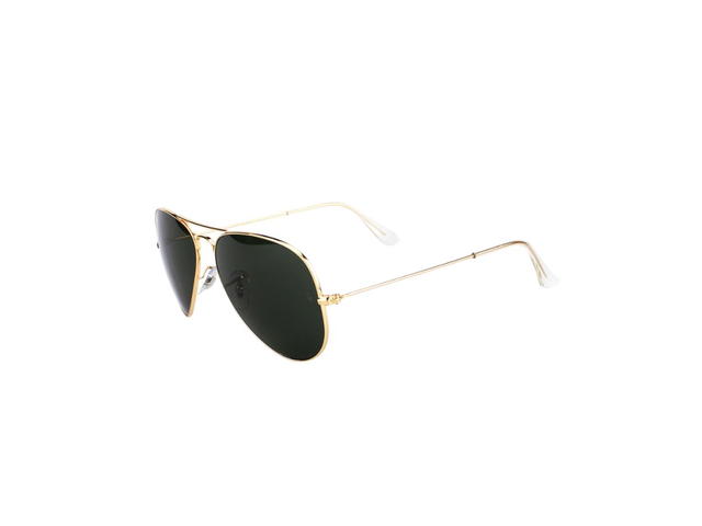 Ray-Ban Ray-Ban RB 3025 Aviator Large Metal Sunglasses In Gold Frame With Green Lenses - view 3
