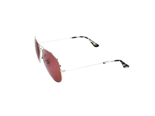 Ray-Ban Ray-Ban RB 3025 Aviator Large Metal Sunglasses In Silver Plastic Frame With Pink Lenses - view 3