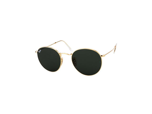 Ray-Ban Ray-Ban RB 3447 Round Metal Sunglasses In Gold Frame With Black Lenses - view 1
