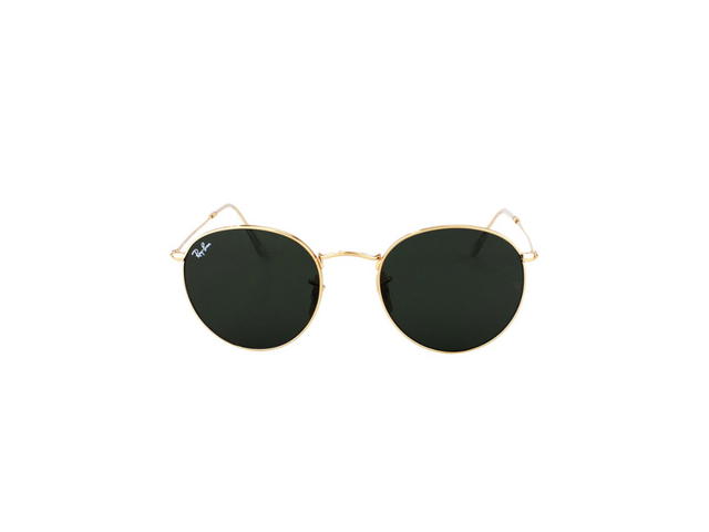Ray-Ban Ray-Ban RB 3447 Round Metal Sunglasses In Gold Frame With Black Lenses - view 2