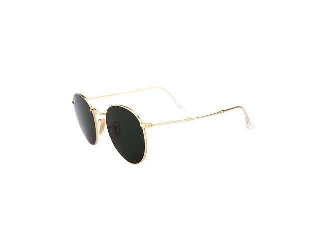 Ray-Ban Ray-Ban RB 3447 Round Metal Sunglasses In Gold Frame With Black Lenses - view 3