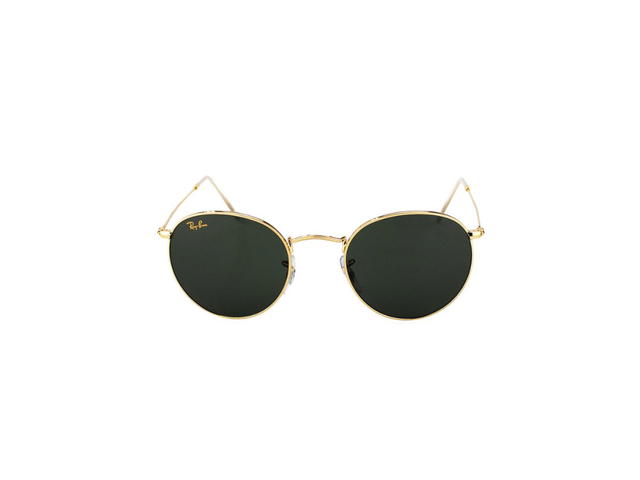 Ray-Ban Ray-Ban RB 3447 Round Metal Sunglasses In Gold Metal Frame With Green Lenses - view 2
