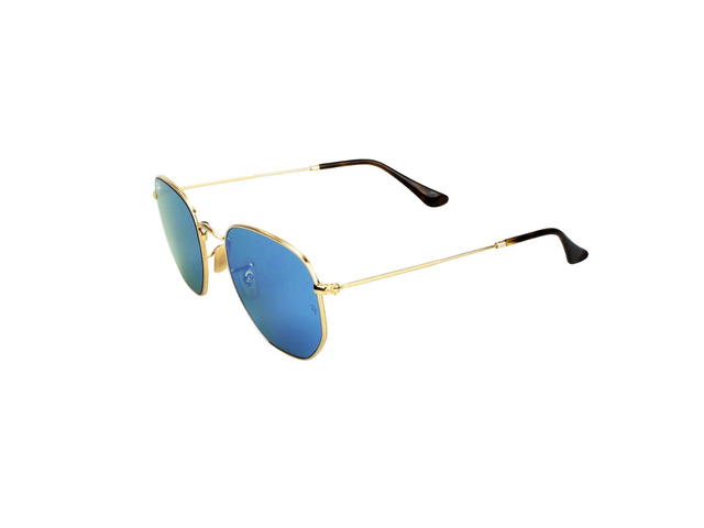 Ray-Ban Ray-Ban RB 3548 N Sunglasses In Gold Frame With Blue Mirror Lenses - view 3