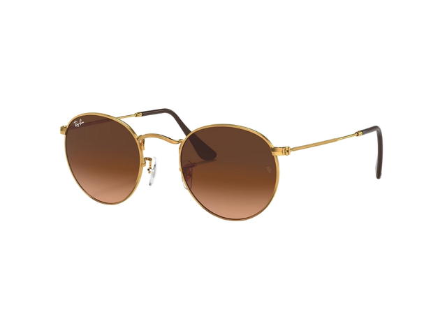 Ray-Ban Ray-Ban Round Metal In Polished Light Bronze Frame With Brown Lenses - view 3