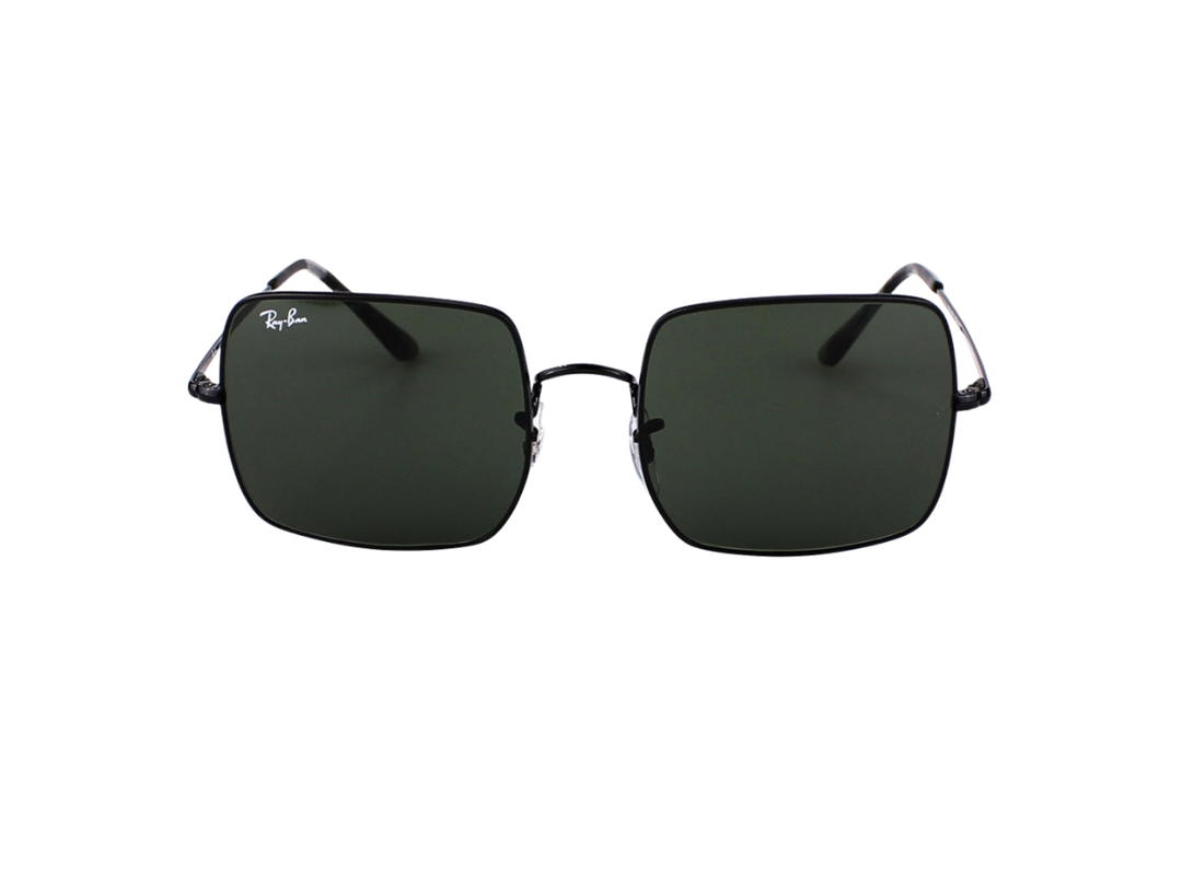 Ray-Ban Ray-Ban Square 1971 Classic In Polished Black Frame With Green Lenses