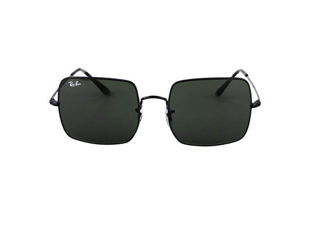 Ray-Ban Ray-Ban Square 1971 Classic In Polished Black Frame With Green Lenses - view 1