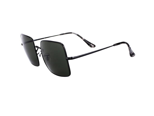 Ray-Ban Ray-Ban Square 1971 Classic In Polished Black Frame With Green Lenses - view 3