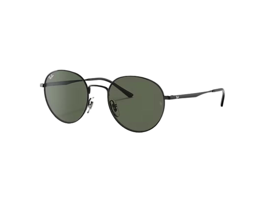 Ray-Ban Ray-Ban Round Metal Sunglasses Polished Black Green Lenses