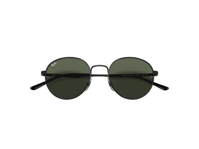 Ray-Ban Ray-Ban Round Metal Sunglasses Polished Black Green Lenses - view 5