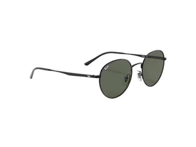 Ray-Ban Ray-Ban Round Metal Sunglasses Polished Black Green Lenses - view 6