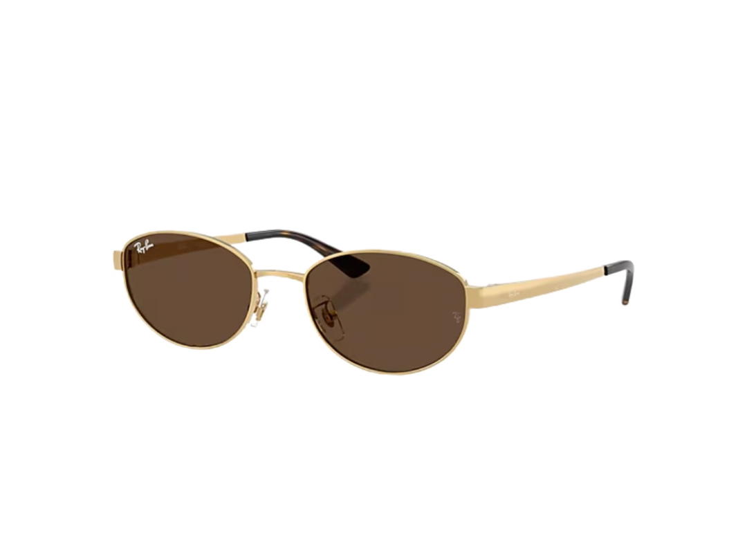 Ray-Ban Ray-ban RB3774D In Polished Arista Gold Frame With Dark Brown Lens