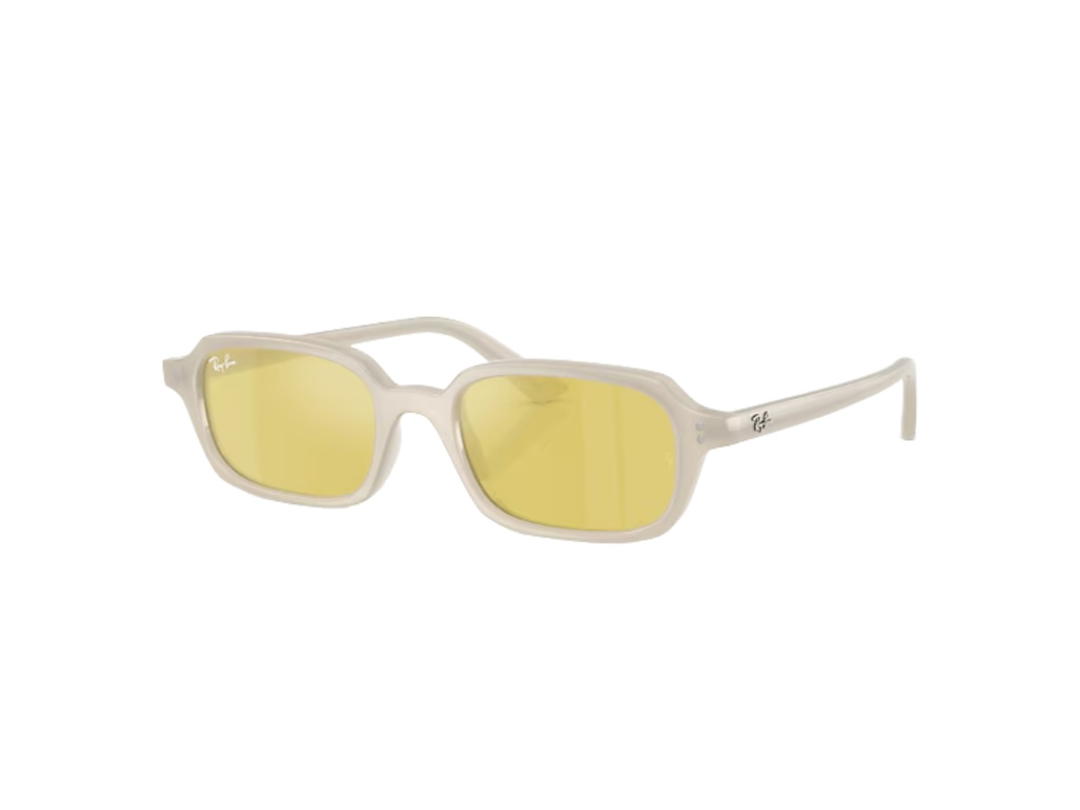 Ray-Ban Ray-Ban Zuri Bio-based In Polished Cloudy Warm White Frame With Yellow Mirror Flash Gold Lenses