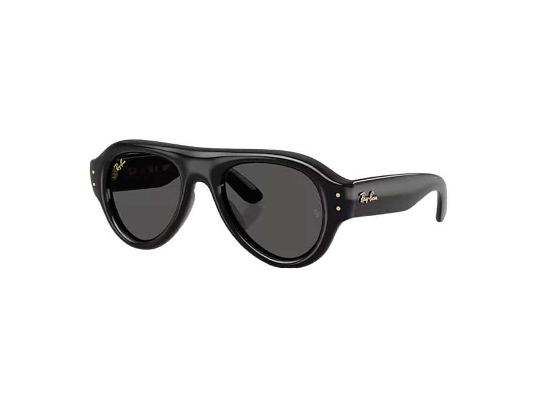 Ray-Ban Ray-ban Aviator Puffer In Polished Black Frame With Ultra Black Lens
