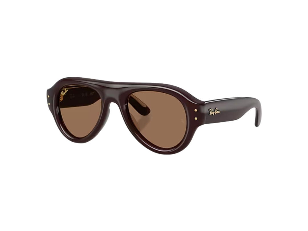 Ray-Ban Ray-ban Aviator Puffer In Polished Transparent Dark Brown Frame With Dark Brown Lens