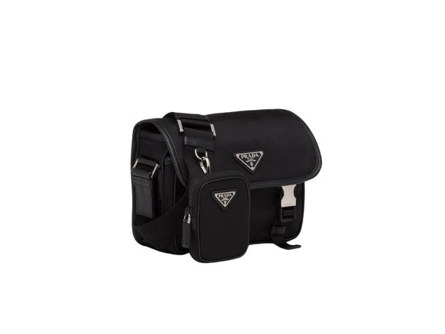 Prada Prada Re-Nylon And Saffiano Fabric Leather Shoulder Bag Black - view 3