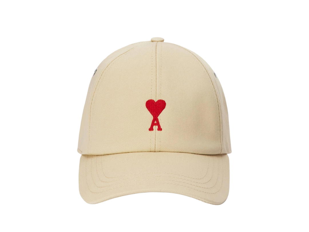 Ami Paris Red Ami de Coeur Embroidery Cap Vanilla