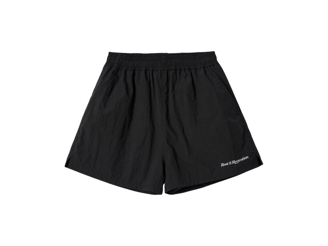 Rest & Recreation Rest & Recreation RR Logo Nylon Shorts Black