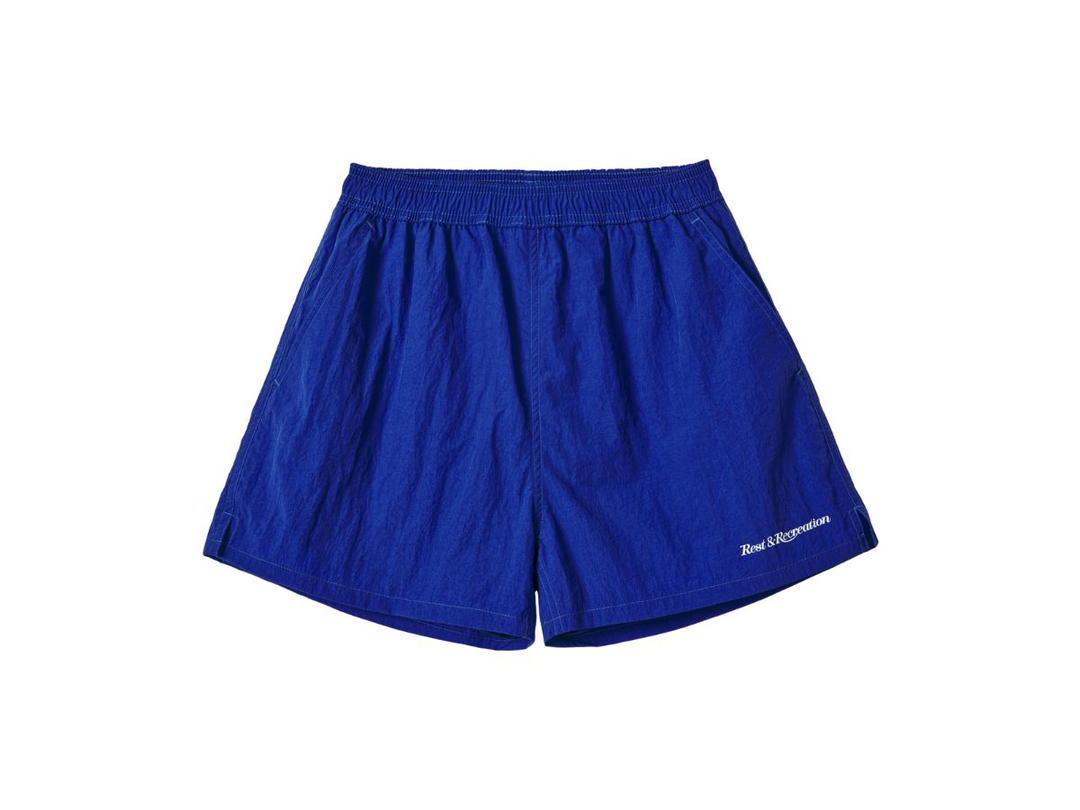 Rest & Recreation Rest & Recreation RR Logo Nylon Shorts Blue
