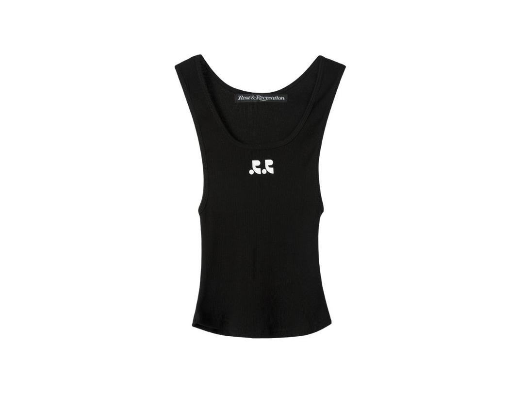 Rest & Recreation Rest & Recreation RR Logo Short Tank Top Black