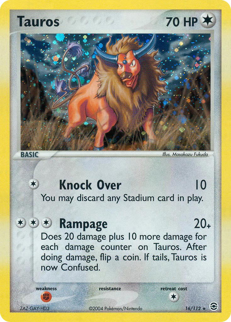 Pokemon Pokemon Tauros H [RG 16/112] EX "FireRed & LeafGreen" [ReverseHolo] (EN)