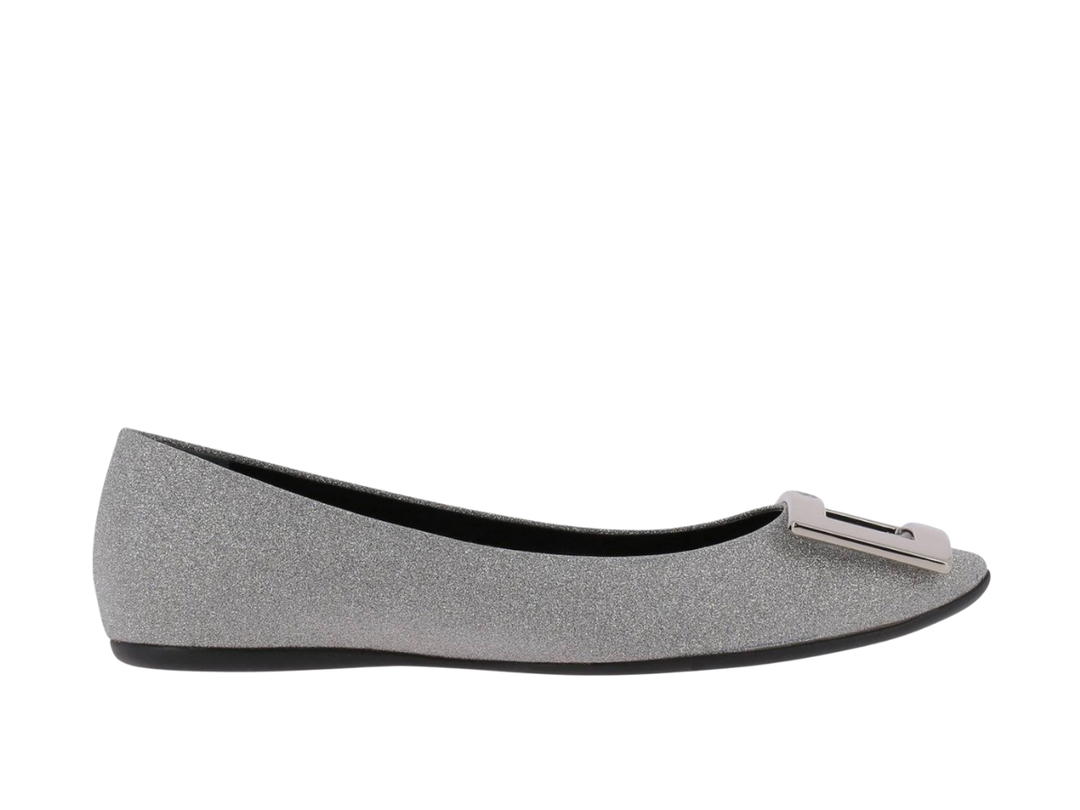 Roger Vivier Roger Vivier Silver Glitter Ballet Flats Metalic Silver (W)