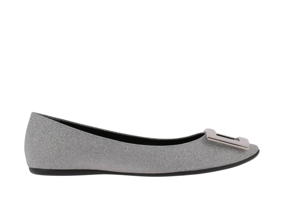 Roger Vivier Roger Vivier Silver Glitter Ballet Flats Metalic Silver (W)