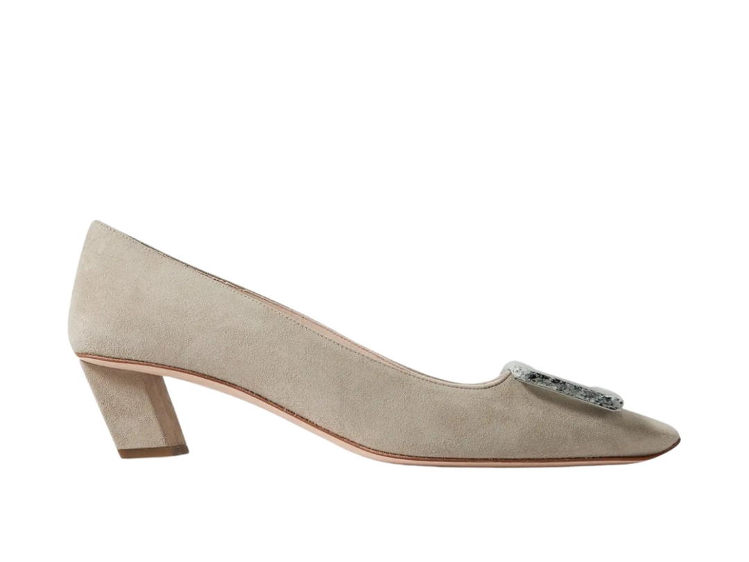 Roger Vivier Roger Vivier Belle Vivier Suede Pumps Taupe (Women's)